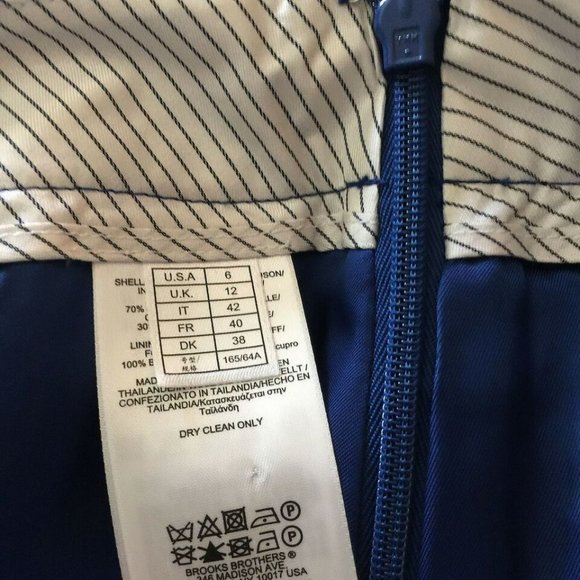 NEW Brooks Brothers Blue Box Pleated Skirt Size 6 Women Lined Pockets Preppy - Picture 8 of 8